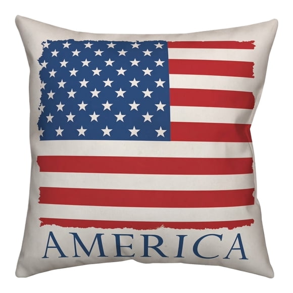 45cm America Flag Decorative Throw Pillow Covers, Patriotic Linen Cushion Cases for Independence Day, Stars & Stripes Home Decor Pillow Covers for Sofa Couch Living Room Bedroom