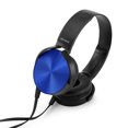 thumbnail image 3 of Over Ear Headphone Earphone Headset with Mic Wired Noise Cancellation Modern Metallic Design - Blue, 3 of 5