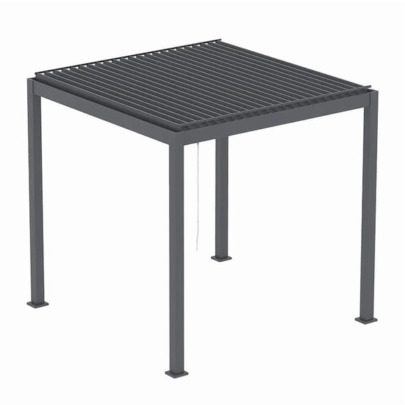 Aluminum Louver Roof Slatted Pergola, 10' x 10', Manual Adjustable Louver Blades, TMG LIVING, TMG-LPG10