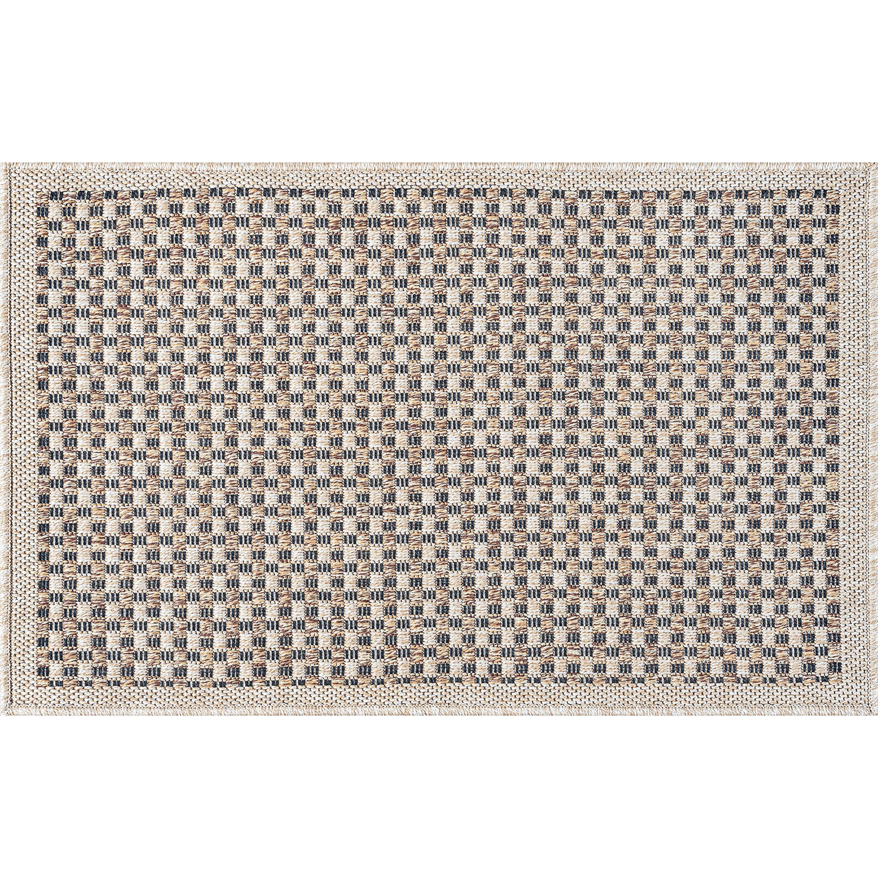 2x3 Water Resistant, Small Indoor Outdoor Rugs for Patios, Front Door Entry, Entryway, Deck, Porch, Balcony | Outside Area Rug for Patio | Beige, Basketweave | Size: 2' x 3'