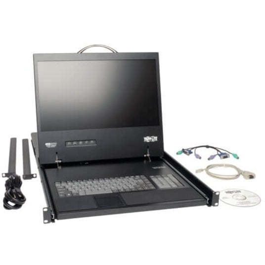 Tripp Lite by Eaton NetCommander 16-Port Cat5 1U Rack-Mount Console KVM Switch with 19-in. LCD - 16 Computer(s) - 19" - 16 x RJ-45 Keyboard/Mouse/Video - 1U Height