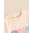 thumbnail image 4 of Argulvti Infant Baby 1st Birthday Outfit Letter Embroidery Short Sleeve T-Shirt with Solid Color Shorts for Boy Girl, 4 of 6