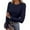 Navy Blue#1, variant on Luniro Women's Basic Tops Scoop Neck T Shirts Ribbed Knit Slim Short Sleeve Tee Clothes Trendy 2026