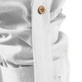 thumbnail image 6 of WTOBBY Men's Cotton Linen Blend Turn-Down Collar Button-Down Shirt Long Sleeve Solid Casual Business Relaxed Fit Double Pocket Breathable Summer Top,White 2XL, 6 of 6