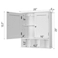 thumbnail image 4 of Bathroom Wall Cabinet with 2 Door Adjustable Shelves,Over The Toilet Storage White Wall Mounted Medicine Cabinets for Bathroom Laundry Room Kitchen, 4 of 6
