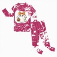 thumbnail image 2 of TOWED22 Girls Boys Halloween Pajamas Big Boys Pjs Set Pumpkin Ghost Graphic Long Sleeve and Pants Jammies 2 Piece Boys Sleepwear Lounge Clothe(Hot Pink,3-4 Y), 2 of 8