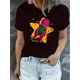 thumbnail image 1 of Camiseta De Manga Corta Con Cuello Redondo Para Mujer, Camisetas De Verano Para Uso Diario Y ViajesCreative Star Dinosaur Pattern Printed Women'S Trendy Round Neck Short Sleeve, Simple Casual Sports, 1 of 6