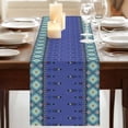 thumbnail image 3 of Table Runners 72 Inches Long Dress Scarves, Navy Blue Boho Farmhouse Kitchen/Dining Table Runner, Coffee Tablerunners, Vintage Ethnic Tribe Abstract Art Retro 16x72 Inch, 3 of 9