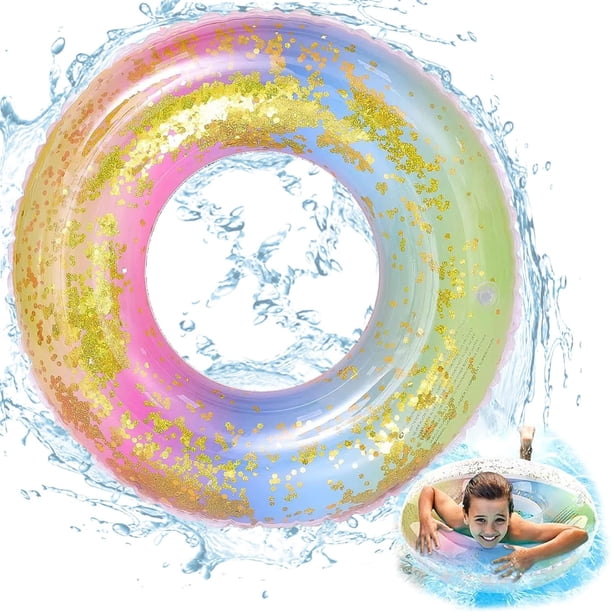 Círculo inflable engrosado, boya inflable brillante, anillo de natación brillante de 80 cm, anillos de natación inflables, anillo de natación inflable, anillo de natación para piscina, fiesta, adulto,