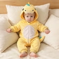 thumbnail image 6 of Toddler Dinosaur Hooded Romper Halloween Dinosaur Dress Up Outfits (Yellow), 6 of 9