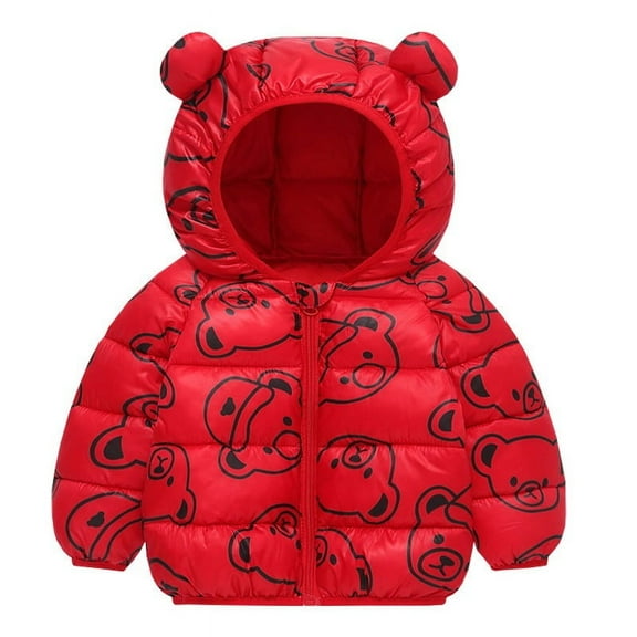 Ougyinr Baby Boys Girls Winter Coats Hoods Light Puffer Down Cotton Jacket Outwear Toddler Winter Coats Jacket for Infant kids, 6-12 Month,12-18 Month, 2t,3t,4t,5t