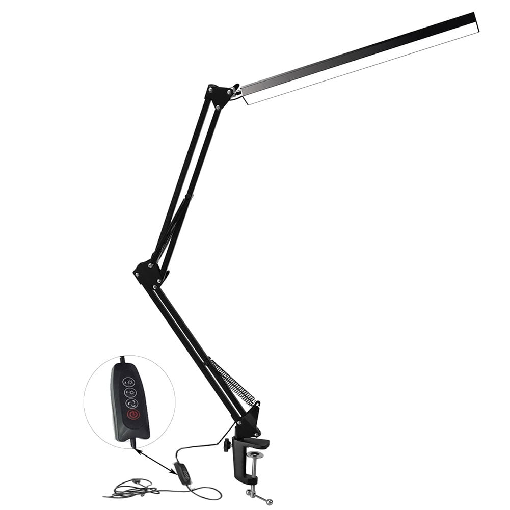 Aluminum Alloy Metal LED Clamp Lamp Swing Long Arm Work Desk Lamp