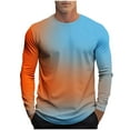 thumbnail image 3 of T-Shirts for Man Plus Size Long Sleeve Crew Neck Gradient Casual Loose Leisure Big&Tall Print Outdoor Sports Blouses Shirts S-4XL, 3 of 6