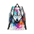 thumbnail image 2 of Yiaed Cool Colorful Wolf Print Backpack, Premium Laptop Backpack, Travel Backpack for Women, Lightweight Backpacks, Comfortable Back Pack-Small, 2 of 7