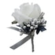thumbnail image 3 of Broche de boda Artificial Sunnimix Boutonniere Corsage Broche Pin Gris blanco y plateado, 3 of 8