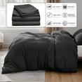 thumbnail image 3 of IR Imperial Rooms 3 PC Duvet Cover Set King Size Plain Button Closer Soft Brushed Microfiber Gray Color 104 x 90  Inches, 3 of 8