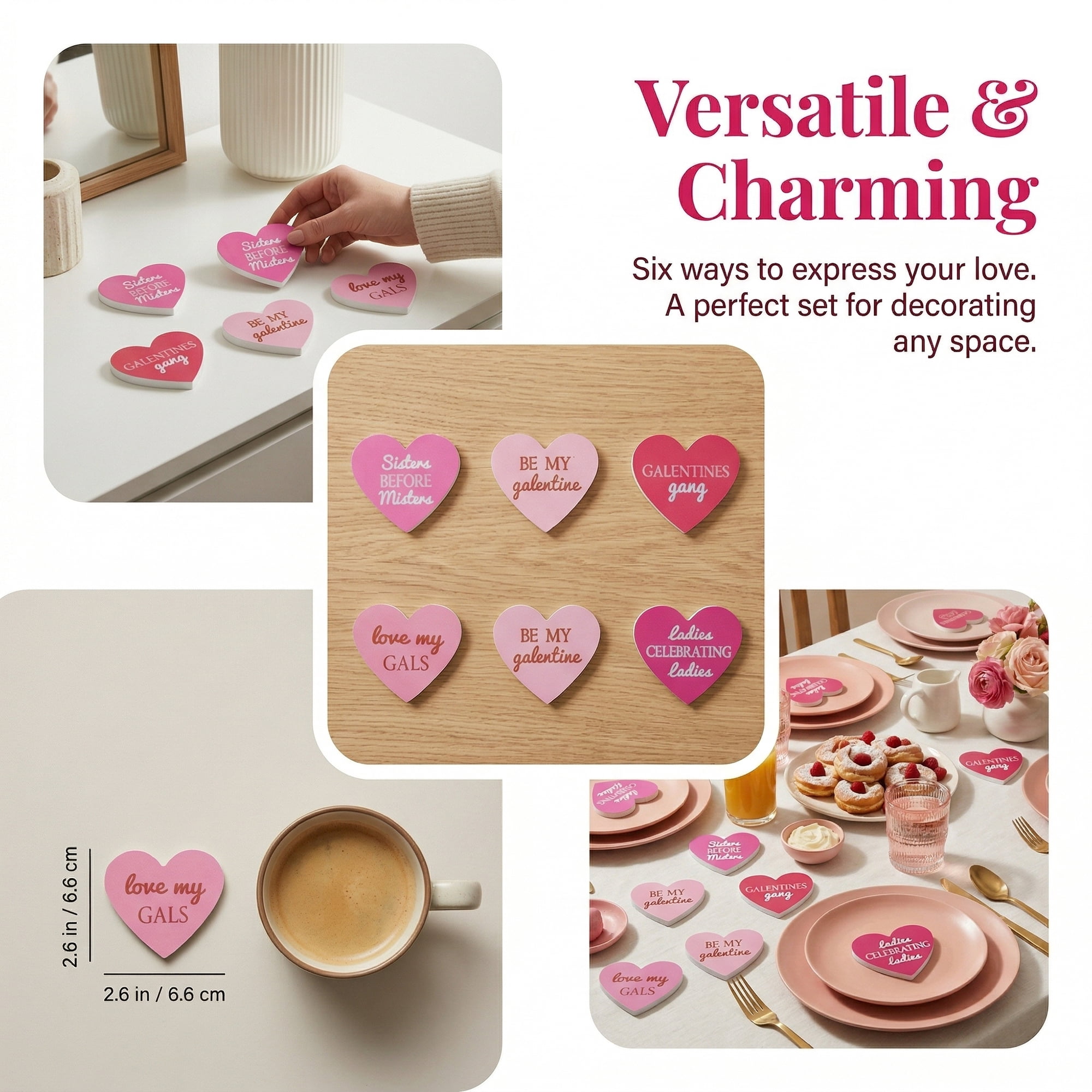 Unique Bargains Wooden Heart Signs Extra Thick Free Standing Love Ornaments Style D 2.6"H