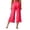 F592 Red, variant on Womens Casual Pants For Everyday Wear Mid-Calf Length Solid Color Wide Leg Loose Fit Fashionable Soft Trousers Red1 Size L