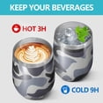 thumbnail image 4 of Camouflage 12oz Stainless Steel Insulated Wine Tumbler with Lid and Straw – Double Wall Vacuum Mug for Hot & Cold Drinks, 304 Steel Interior, Sweat-Free Design, 4 of 5