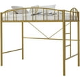 thumbnail image 7 of Loft Bed Twin Size, Heavy Duty Metal Loft Bed Frame with Arched Guardrail and Safety Ladder, Space-Saving, No Box Spring Needed, Gold, 7 of 7