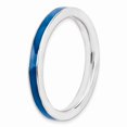 thumbnail image 3 of 925 Sterling Silver Stackable Expressions Blue Enameled 2.25mm Ring Size: 10; for Adults and Teens; for Women and Men, 3 of 5