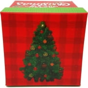 Holiday Time 3" Small Heavyweight Paper Christmas Gift Box, Green Tree