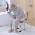 thumbnail image 2 of HOMCOM Chaise de Douche Réglable, Banc de Douche Antidérapant avec Accoudoirs et Dossier, 2 of 10