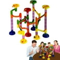 thumbnail image 4 of dazzling toys marble run race coaster long lasting 58 piece set with 43 building blocks plus 15 race marbles improving your child's motor skills and brain function, 4 of 8