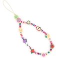 thumbnail image 1 of Colgantes para teléfono móvil Cadena antipérdida para teléfono móvil Joyas bohemias para teléfono con forma de cara sonriente, flores y frutas en acrílico Cadena para teléfono para mujer, 1 of 4