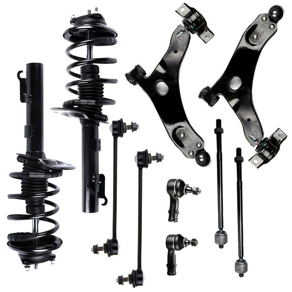 CCIYU Complete Suspension Kit compatible with 08 for Ford Focus Includes Strut Spring Assembly, Control Arm and Ball Joint Assembly, Stabilizer Bar Link Kit, Tie Rod End