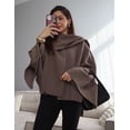 thumbnail image 3 of Chaqueta tipo bufanda Peacoat Kissonic para mujer, talla grande, marrón, 3 of 6