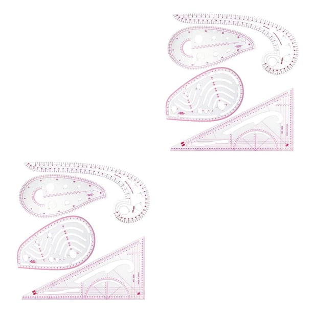 Naiovety 4 Pieces Pattern Sewing Ruler DIY Dressmaking Half-round Manual Clothing Drafting Drawing Metric Curve Calibrated Tailor uno 2piezas