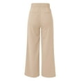 thumbnail image 4 of Women's Wide Leg High Waisted Dress Pants - Work/Business Casual, Flowy Trousers, Polyester/Spandex, Button Closure, Multiple Sizes, 4 of 5