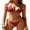 Deep Red, variant on Women's Triangle Bikini Sets Sexy Halter String Two Piece Swimsuits Tie Lace Trim Bathing Suit Trendy Beach Swimwear Navy Blue Small