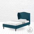 thumbnail image 5 of Rustic Manor Eloisa Linen Upholstered Platform Bed Full Size, Navy, 5 of 8