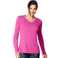 thumbnail image 1 of Hanes Womens Sport Cool DRI Performance Long-Sleeve V-Neck T-Shirt, M, Amaranth, 1 of 3