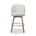 thumbnail image 2 of Jennifer Taylor Home Tomlin Bentwood Upholstered Swivel Counter Stool Set of 2 Off White Boucle, 2 of 10