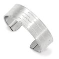 thumbnail image 1 of Sterling Silver Brushed/Diamond-cut Flat Open Cuff Bracelet (Weight: 12.12 Grams, Length: Inches), 1 of 2