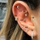 thumbnail image 2 of Hoops 1pc Hélice Daith Piercing Oreja Pendientes De Acero Inoxidable Color Oro Circón Estrella Tragus Concha Cartílago Joyería Corporal Para Mujeres Aros, 2 of 4