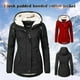 thumbnail image 3 of Abrigo de invierno con capucha cálido e impermeable, abrigo de algodón con forro polar grueso para mujer, 3 of 4