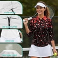 thumbnail image 6 of Uorisanigo Valentine's Day Heart Womens 3/4 Sleeve Golf Shirts Size M Comfortable Polyester Spandex Fabric Athletic Polo Workout Tops Versatile Quick Dry Zip Up Collar Tennis Tops, 6 of 7