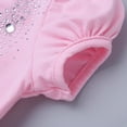 thumbnail image 6 of JanJean Toddler Little Girls Short Bubble Sleeves Rhinestone Ballet Dance Leotard Tutu Skirted Pink 5, 6 of 7