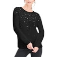 thumbnail image 1 of I.N.C Womens Allover Sparkle Pullover Sweater, Black, Large, 1 of 1
