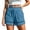 Blue, variant on Women's Elastic Waist Lace Trim Gauze Shorts Casual Summer Lightweight Breathable Trousers with Pockets