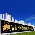 thumbnail image 2 of Graduation Party Banner We Are So Proud of You Congrats Grad Hanging Banners Backdrop Black with Gold Word Party Decoration, 2 of 4