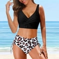 thumbnail image 4 of Gaecuw Two Piece Set for Women Bikini Beach Swimwear for Women Sleeveless Swimwear Top High Waisted Bikini Briefs Swim Bottom Slip On Closure Swimsuits Leopard Print Bathing Suits Beachwear, 4 of 7