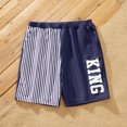 thumbnail image 3 of PatPat Family Matching Letter Splicing Striped Trunks Shorts and Ruffle Swimsuit,Sizes Baby/Boy/Girl/Adult,One Piece, 3 of 6