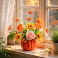 thumbnail image 6 of Faux Silk Flower Centerpiece, Realistic Floral Arrangement With Decorative Vase Maintenance Free Decor, Home Table Display for Bedroom Dining Room Office, 6 of 7