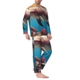 thumbnail image 2 of KLL Underwater Plant Dolphin Sleepwear Mens Flannel Pajamas,Long Cotton Pj Set, 2 of 7