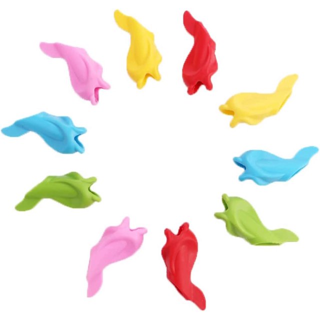HUGFEGWE 30 Pcs Poignées de Crayon pour Enfants, Aide à l'Écriture, Outils de Correction de Posture, Poisson CJB91-13198